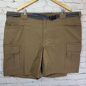 Duluth Trading Flex Dry On The Fly Men's 3XL Relaxed Cargo Shorts Nylon Brown